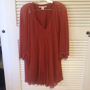 Diane Von Furstenberg red dolman sleeve dress